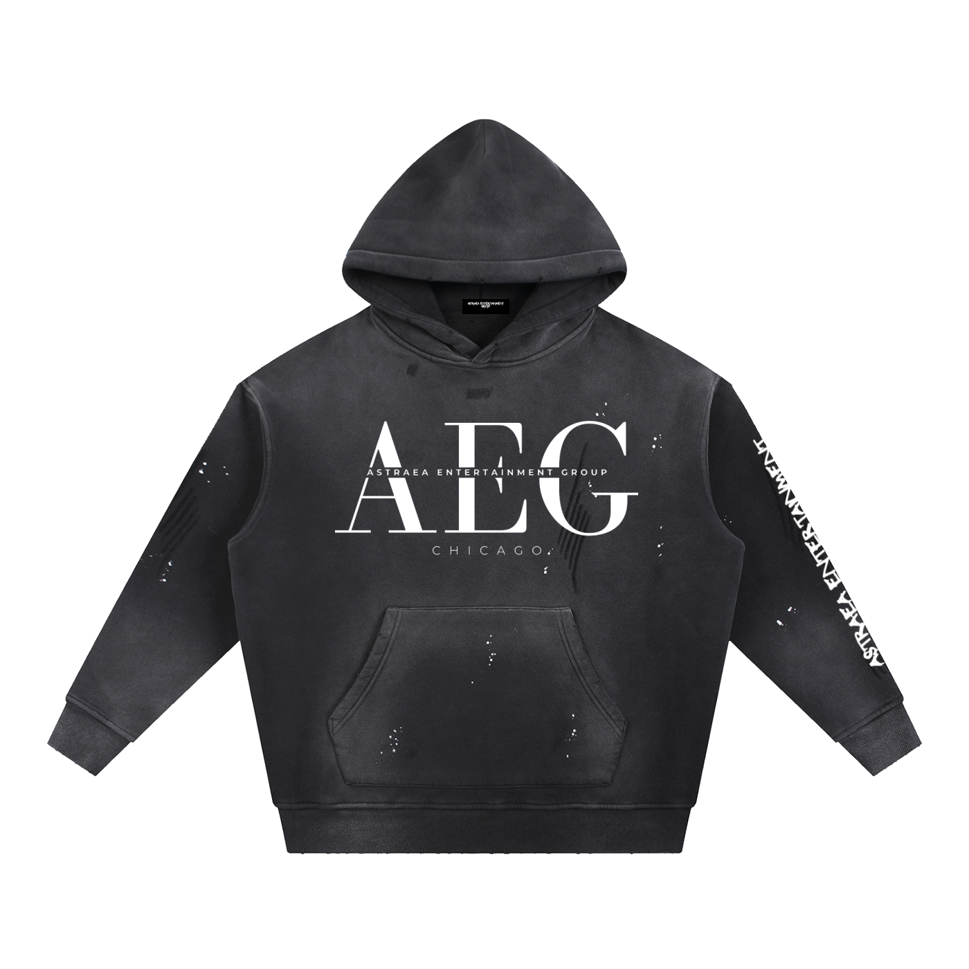 AEG Acid Wash Hoodie (White/White)