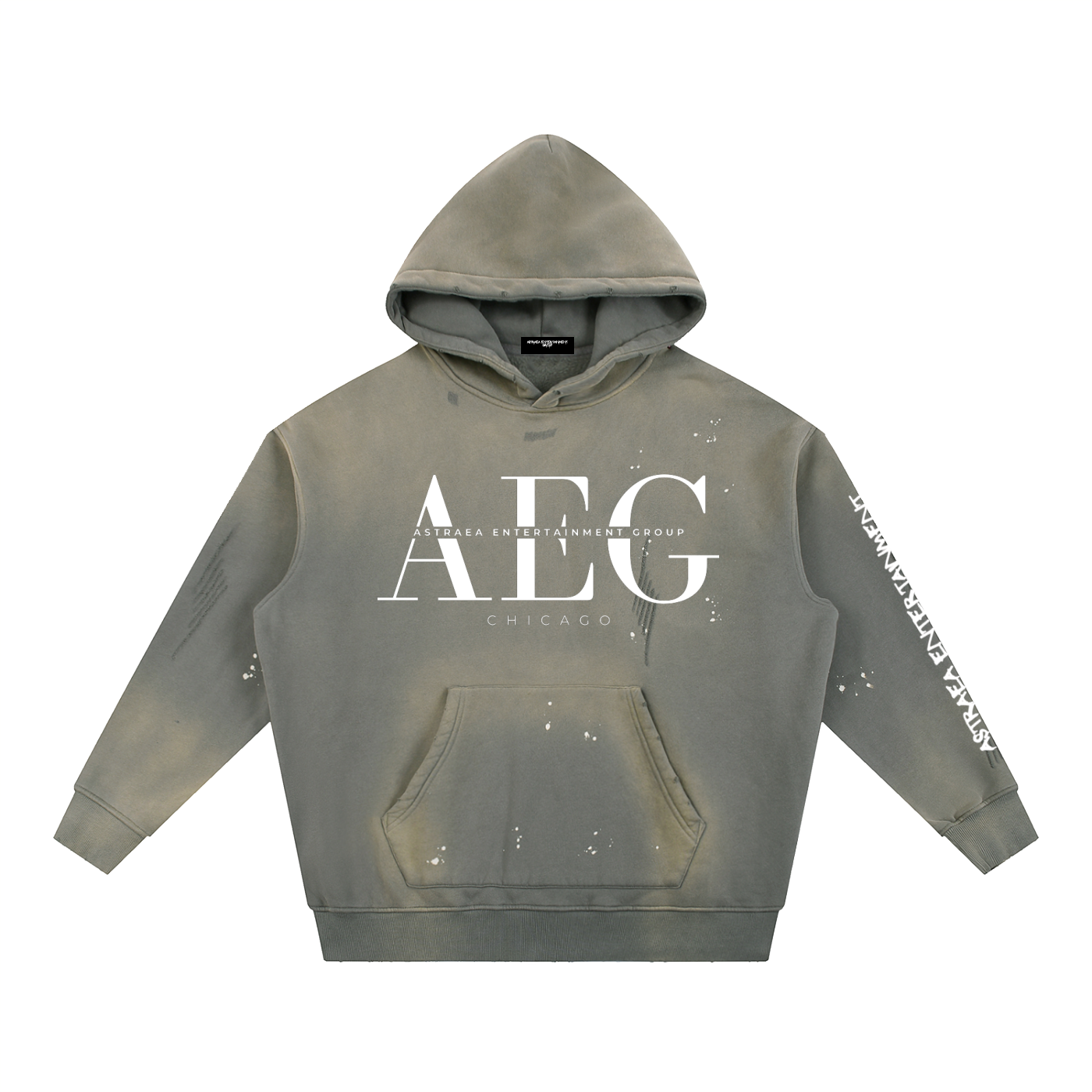 AEG Acid Wash Hoodie (White/White)
