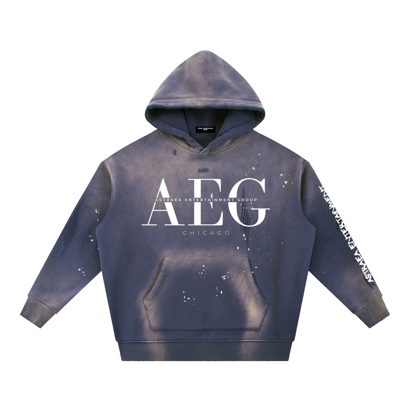 AEG Acid Wash Hoodie (White/White)