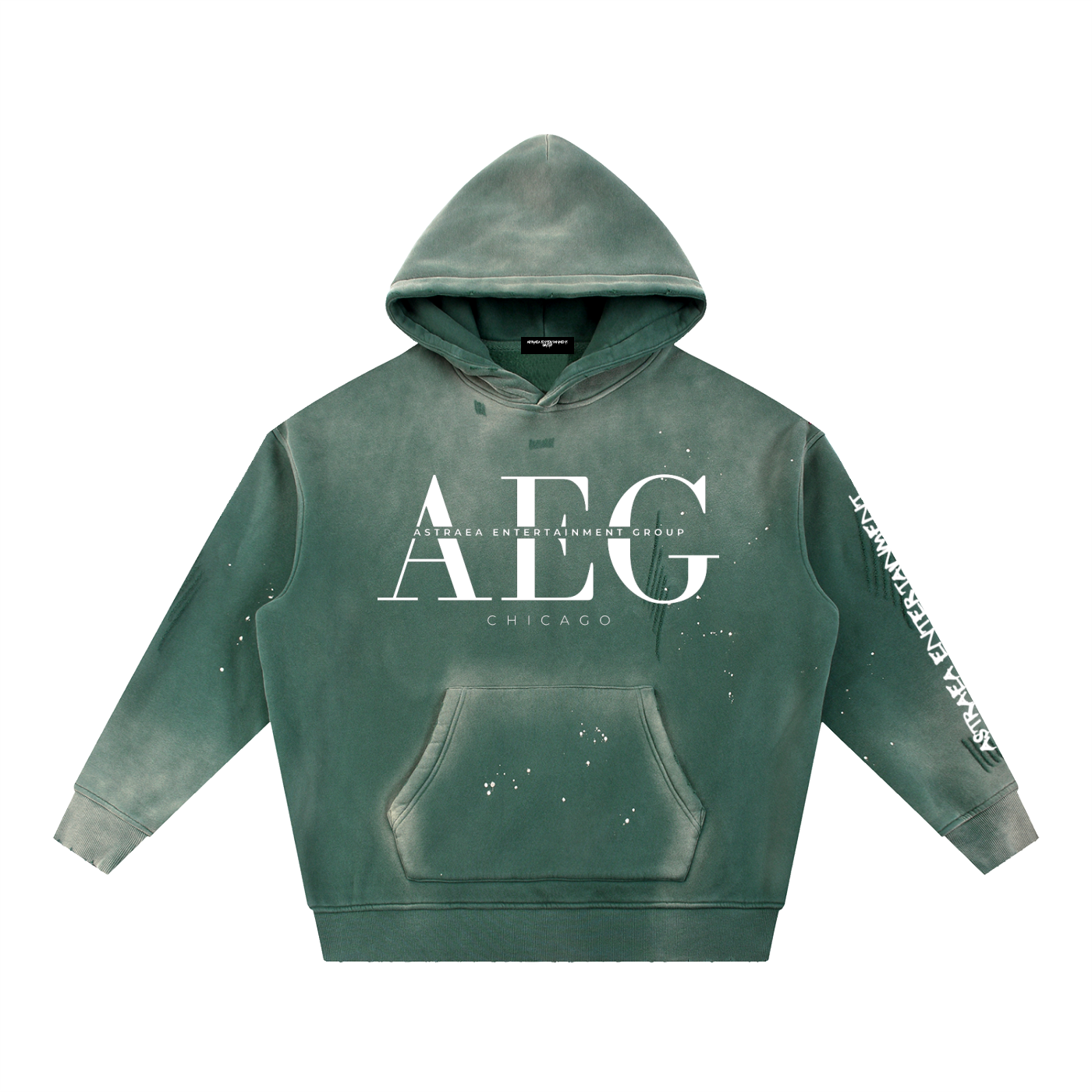 AEG Acid Wash Hoodie (White/White)